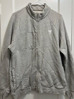 Tesla Men’s Gray Full-Zip Hoodie Jacket